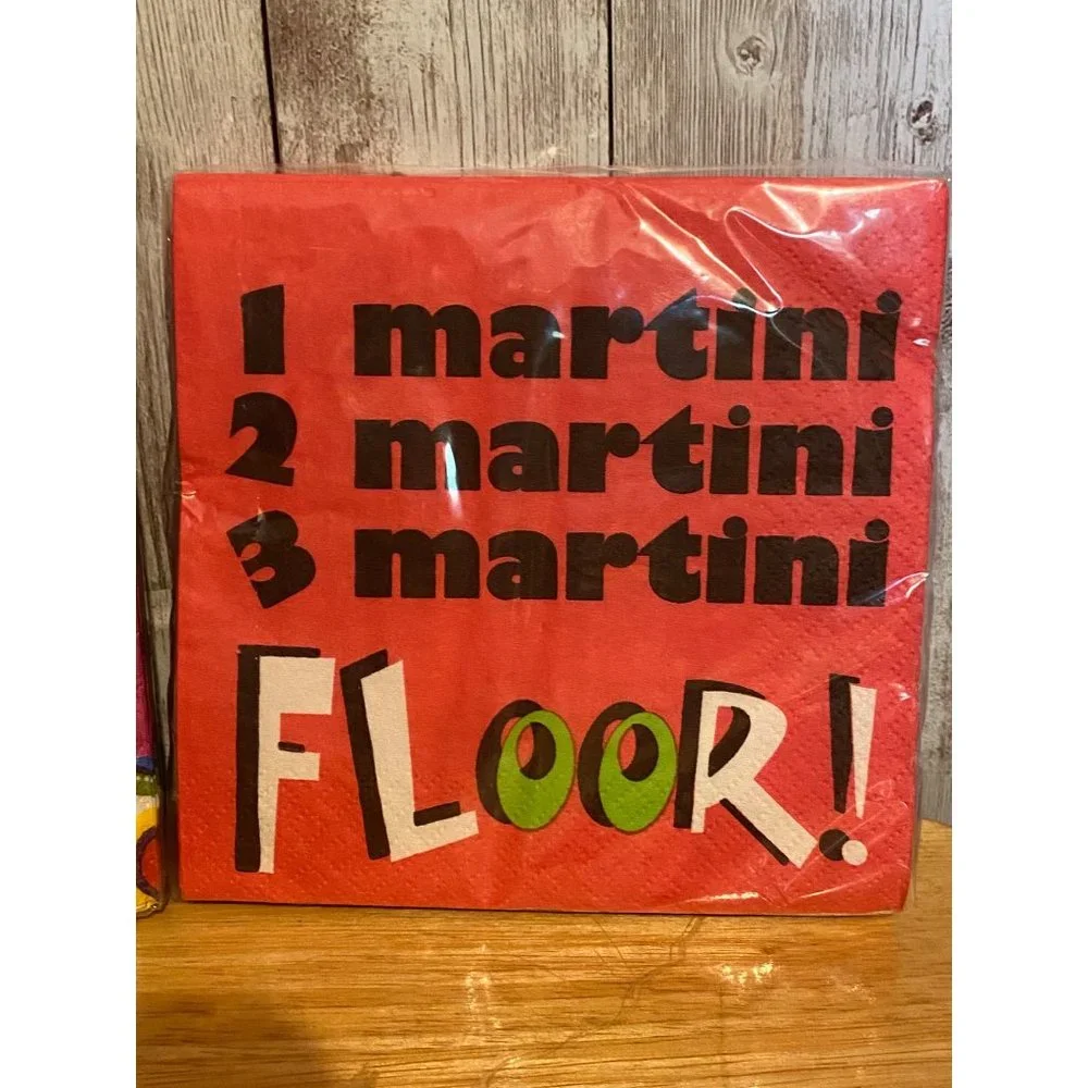 Set of 2 Amscan Cocktail Hour Beverage Party Napkins Dirty Martini